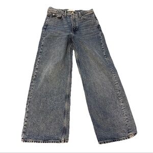 Banana Republic Women’s Light Wash The Icon Classic Wide-Leg Jeans Size 28 P